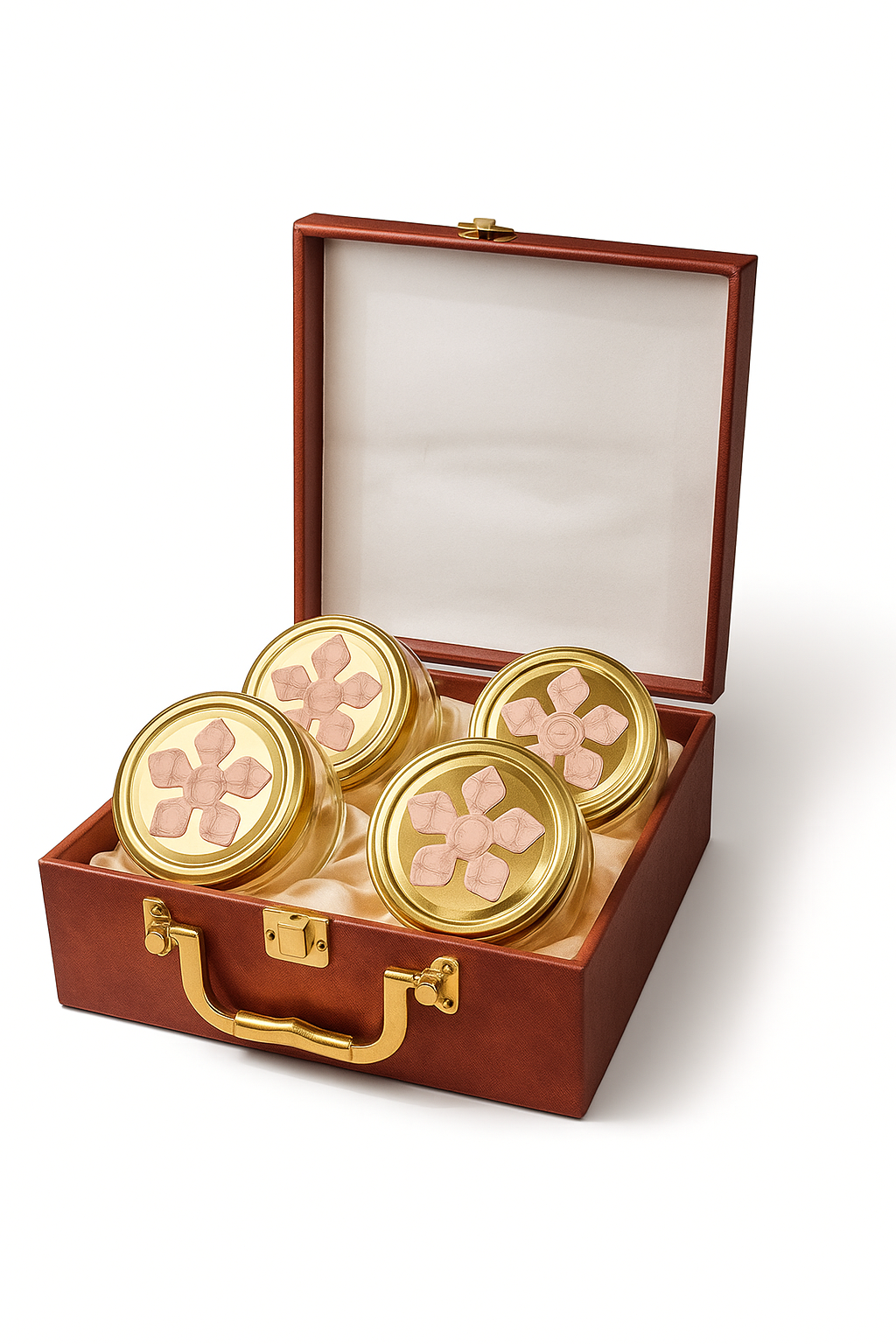 4 JAR  BOX LEATHER DESIGN