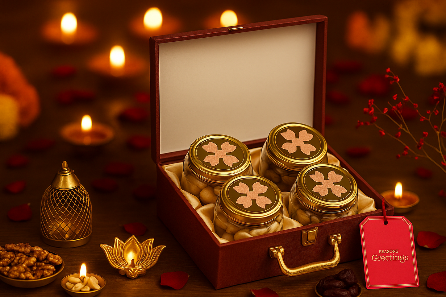 4 JAR  BOX LEATHER DESIGN
