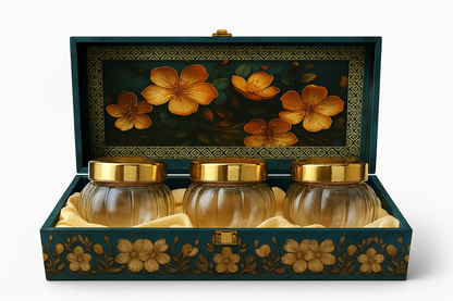 3 JAR BOX FLOWER PATTERN